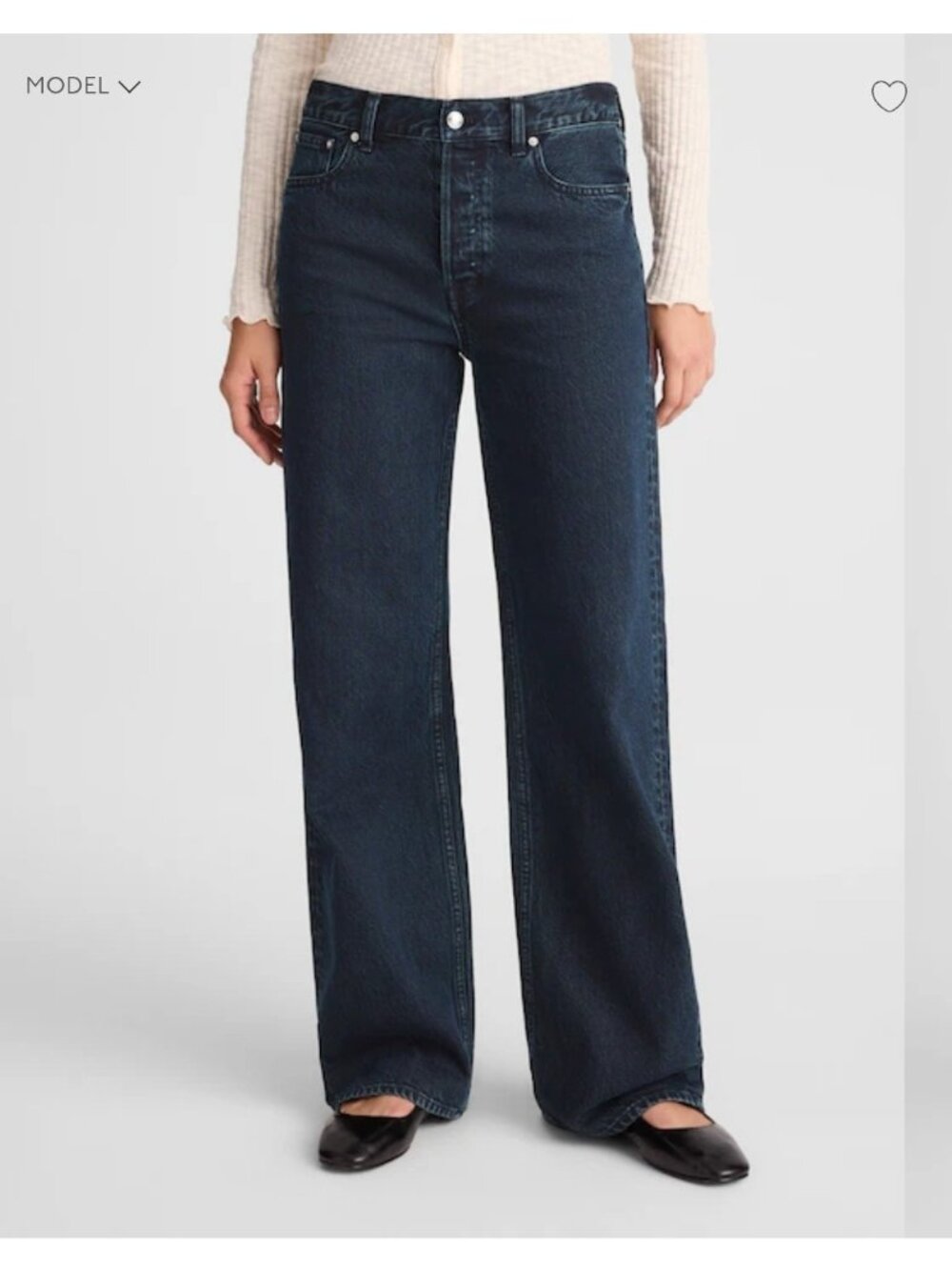 NWT Madewell Womens 33 The Low Slung Baggy Wide Leg Jeans McKinney Wash NY015